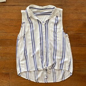 Striped, front tie tank top from beachlunchlounge
